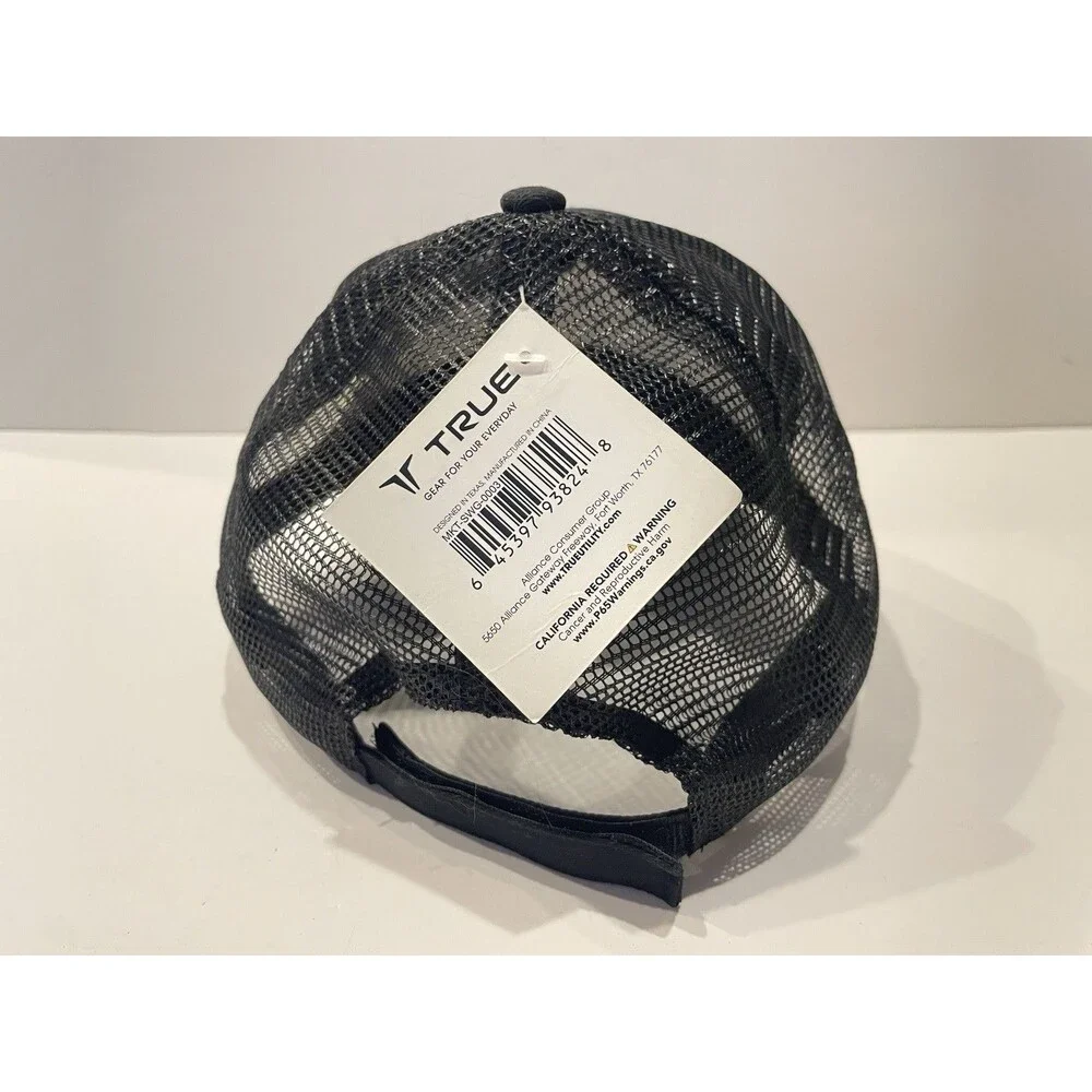 True Hat Trucker Adult Size Adjustable strap Black white NEW NWT